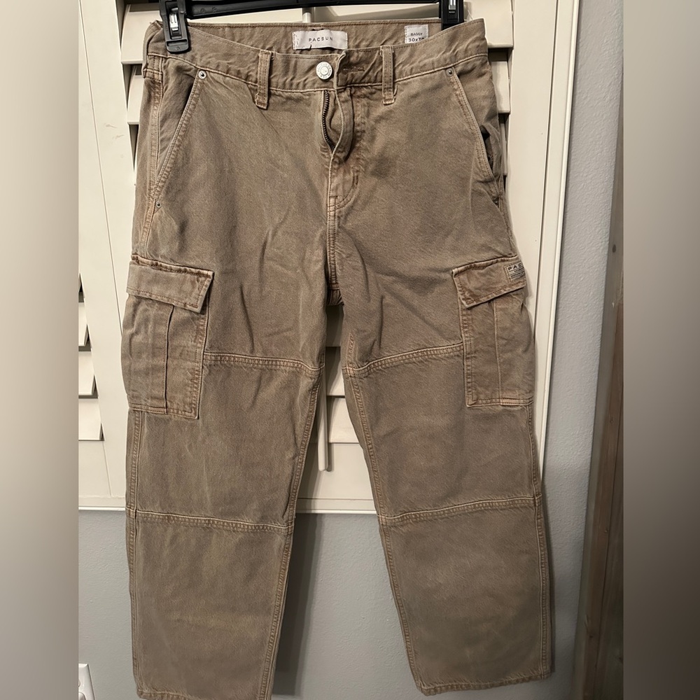 PacSun Men's Tan Cargo Pants